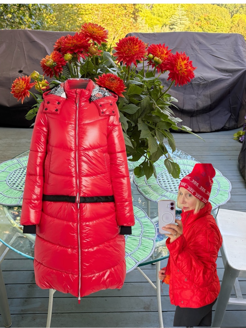 Jet Set  Sirio Convertible Quilted Hooded  Women's Red  Ski Puffer Coat